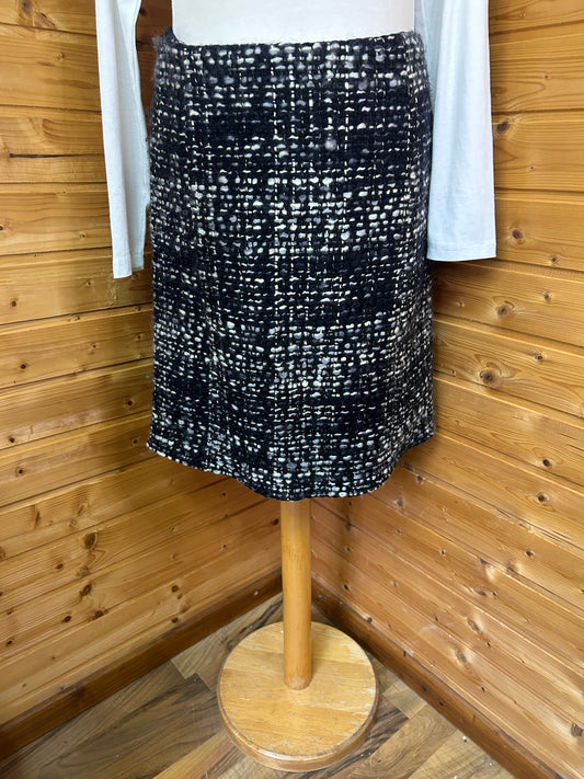 Toller Bouclé Rock Schwarz/ Weiß / Grau - Weekend Max Mara - Gr. XS / 34 - Designer