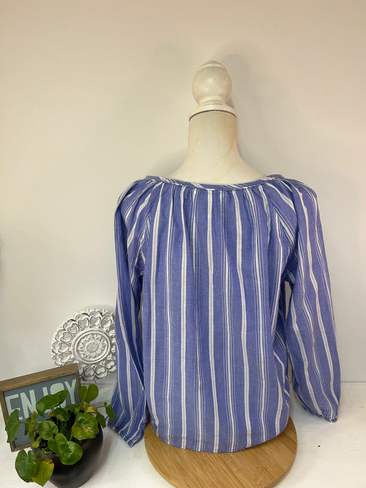 Blau - Weiß gestreifte Carmen Bluse - H&M - Gr. M/38