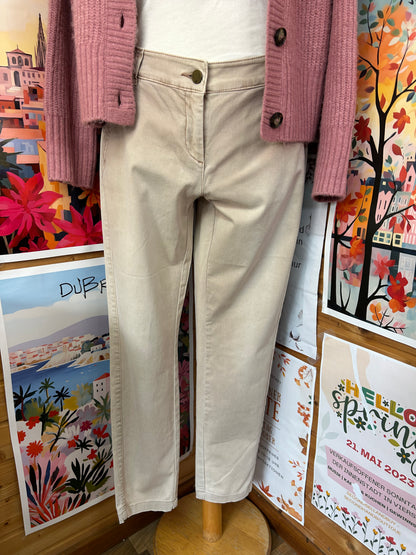 Damen Chino Hose im zarten Beige / Rosa - S.Oliver - Gr. L / 40 - XL / 42