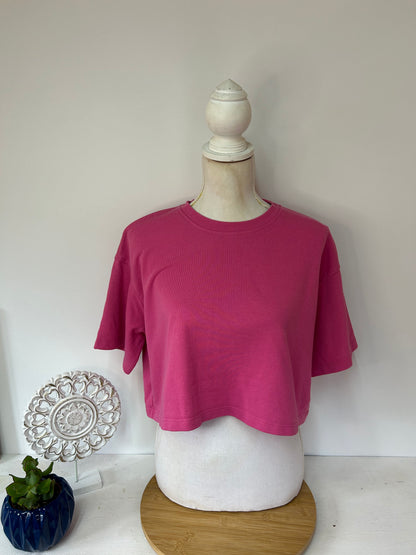 Damen Crop T-shirt Pink - ONLY - Gr. S - L