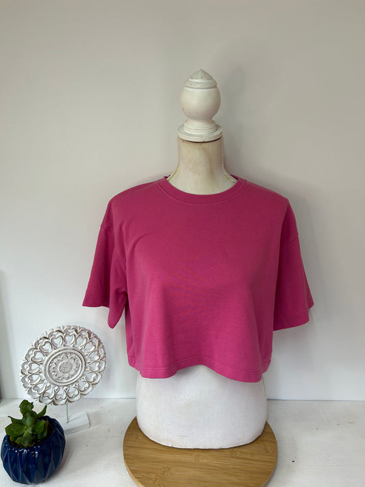 Damen Crop T-shirt Pink - ONLY - Gr. S - L