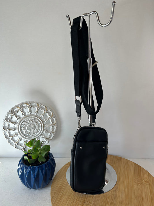 Handy Tasche Schwarz mit mehreren Fächern