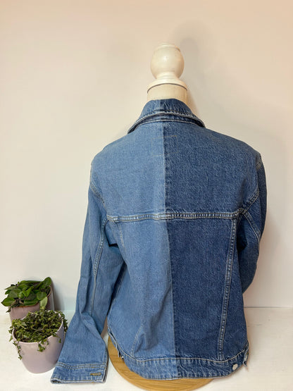 Trendige DENIM Jacke zweifarbig Oversize - Clockhouse C&A - Gr. L / 40 - XL / 42