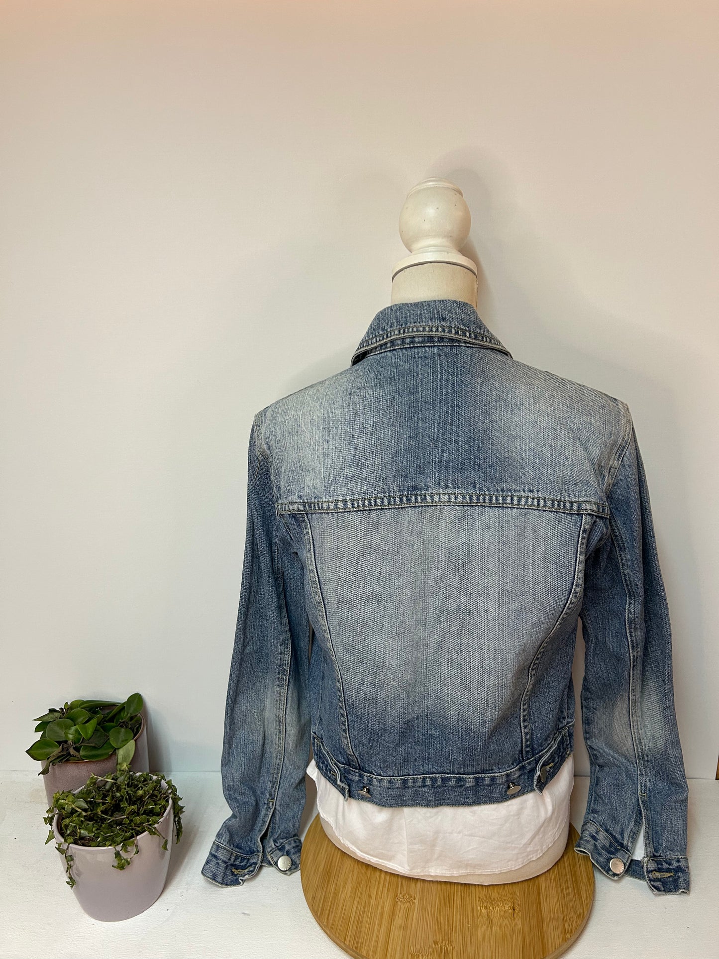 Vintage Damen Jeansjacke verwaschener Look - Ado Style - Gr. M / 38 - L / 40