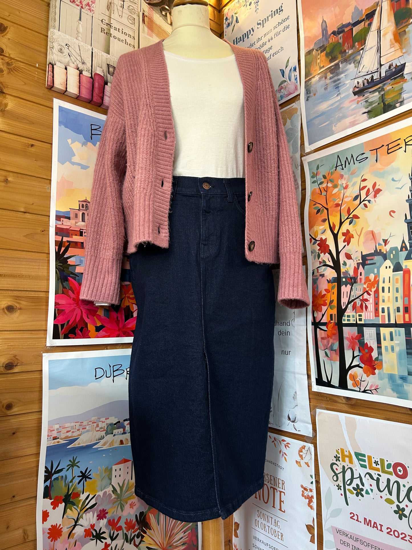 Damen DENIM Rock mit Schlitz dunkelblau - C&A - Gr. M / 38
