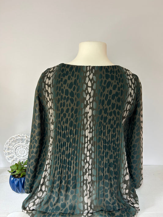 Damen Muster Longbluse - Gr. XL / 44 - Plus Size