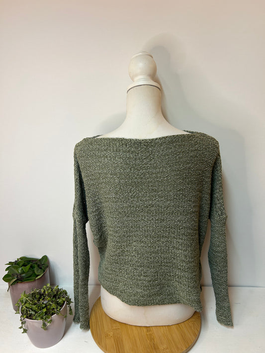 Schlichter Damenpullover in Grün mit lässigem Schnitt - Xuna - Gr. M / 38