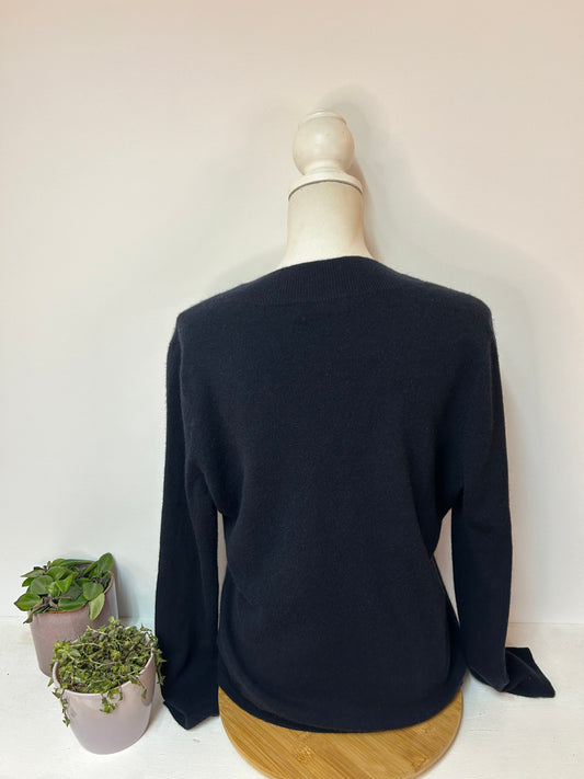 Damen Pullover dunkelblau - ESISTO CASHMERE - Gr. L / 40 - 100% Kaschmir