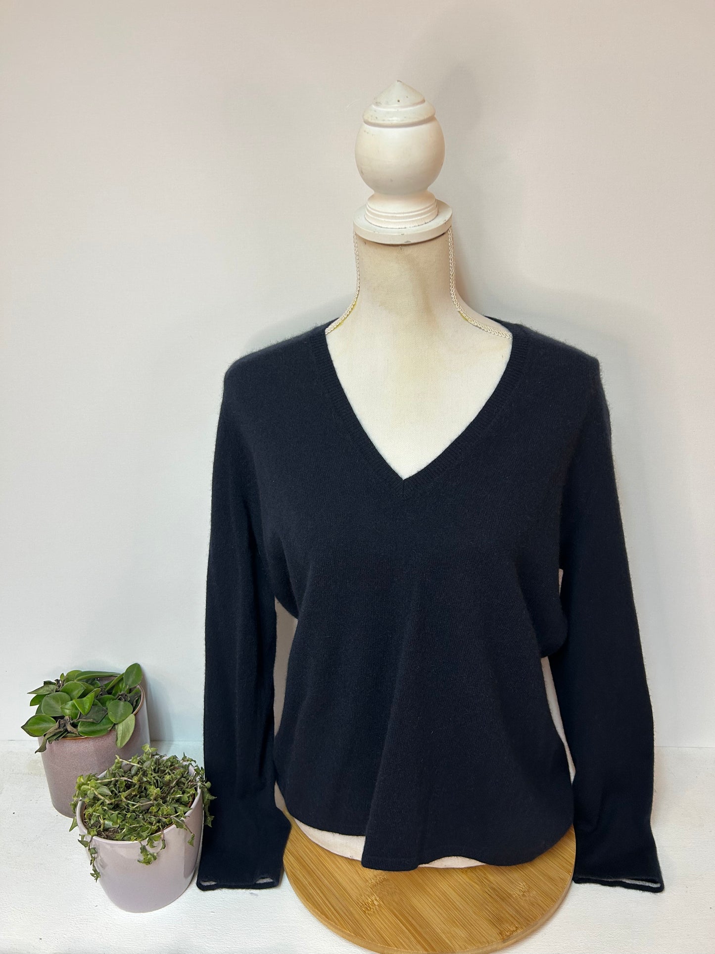 Damen Pullover dunkelblau - ESISTO CASHMERE - Gr. L / 40 - 100% Kaschmir