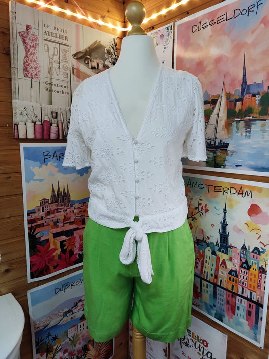 Grüne Shorts aus leichtem Stoff mit elastischem Bund - JUST - Gr. M/38