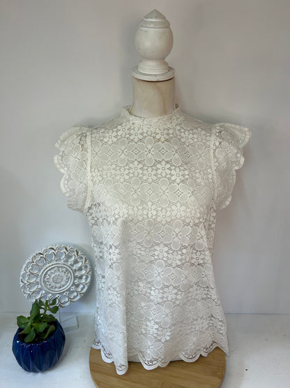 Süße Spitzen Bluse kurzarm - JDY - Gr. M / L - 38 / 40