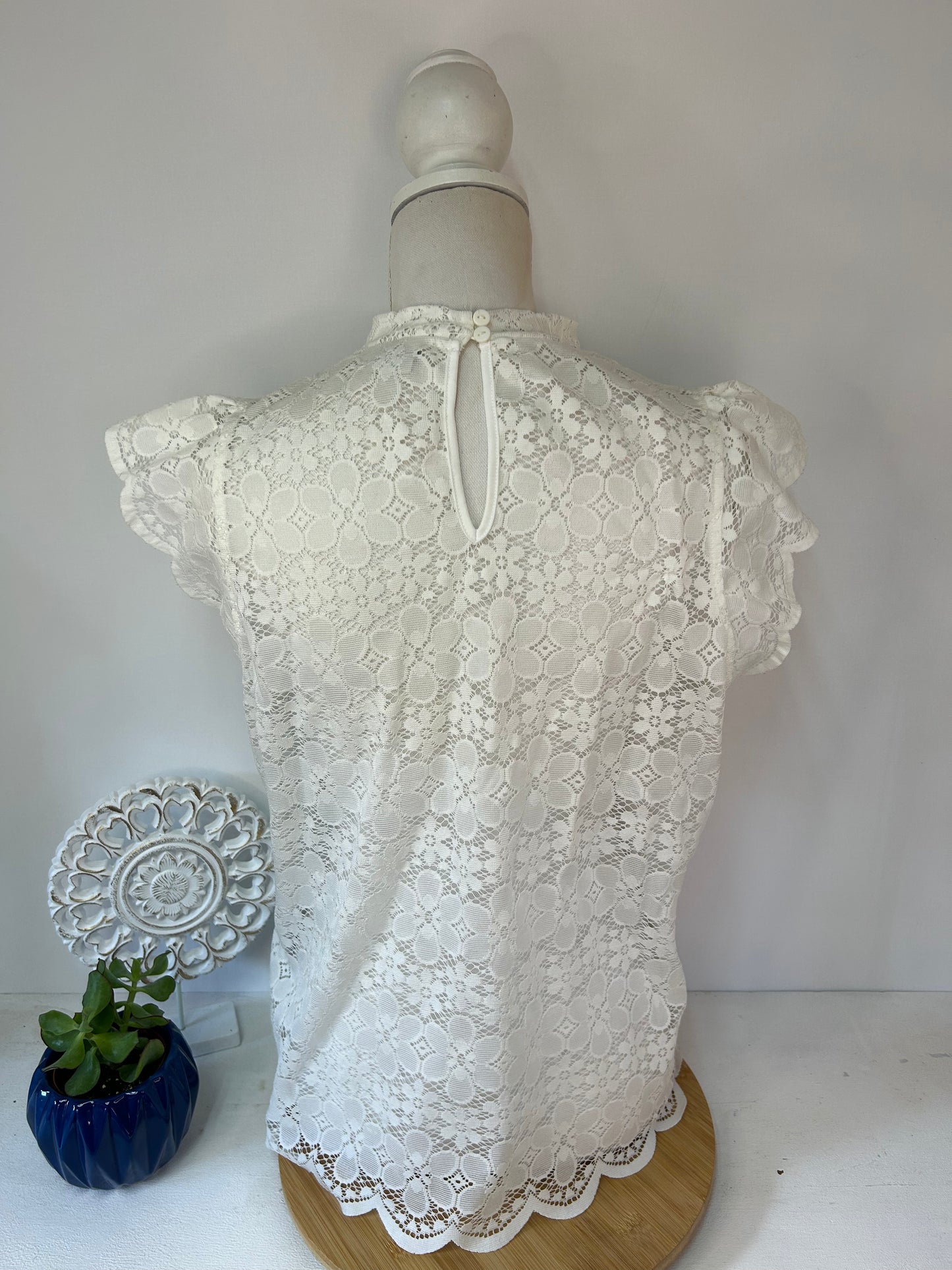 Süße Spitzen Bluse kurzarm - JDY - Gr. M / L - 38 / 40