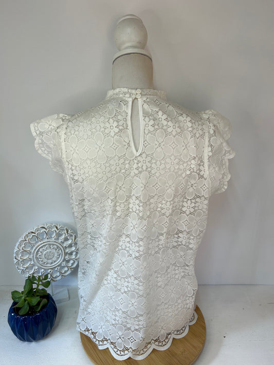 Süße Spitzen Bluse kurzarm - JDY - Gr. M / L - 38 / 40