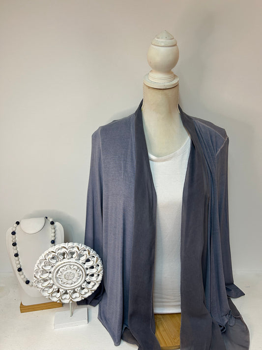 Leichte Damen-Strickjacke in elegantem Petrol mit offenem Schnitt - Street One - Gr. L / 40 - XL / 42