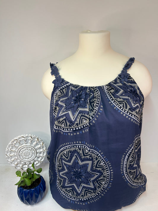 Damen Top mit Spitze & Paisley Muster - Gina Benotti - Gr. 46 / 48