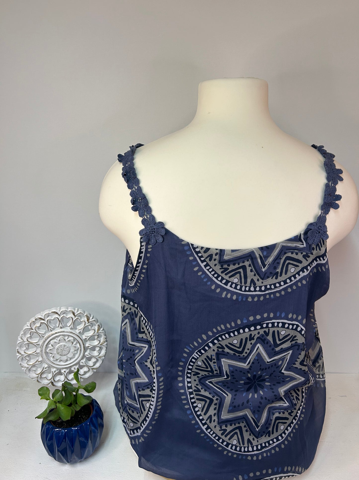 Damen Top mit Spitze & Paisley Muster - Gina Benotti - Gr. 46 / 48
