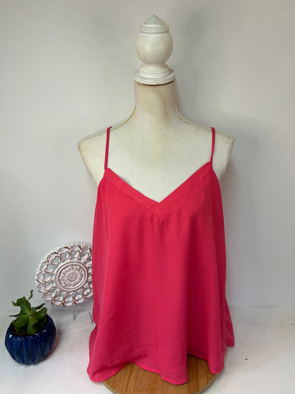 Pinkes Damen Top mit V-Ausschnitt - Finn&Grace - Gr. S / M - 36 / 38