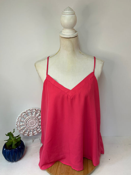 Pinkes Damen Top mit V-Ausschnitt - Finn&Grace - Gr. S / M - 36 / 38