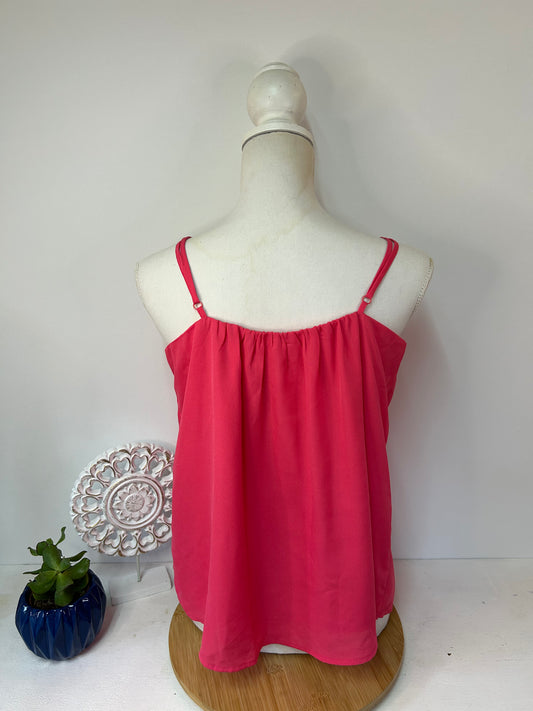 Pinkes Damen Top mit V-Ausschnitt - Finn&Grace - Gr. S / M - 36 / 38