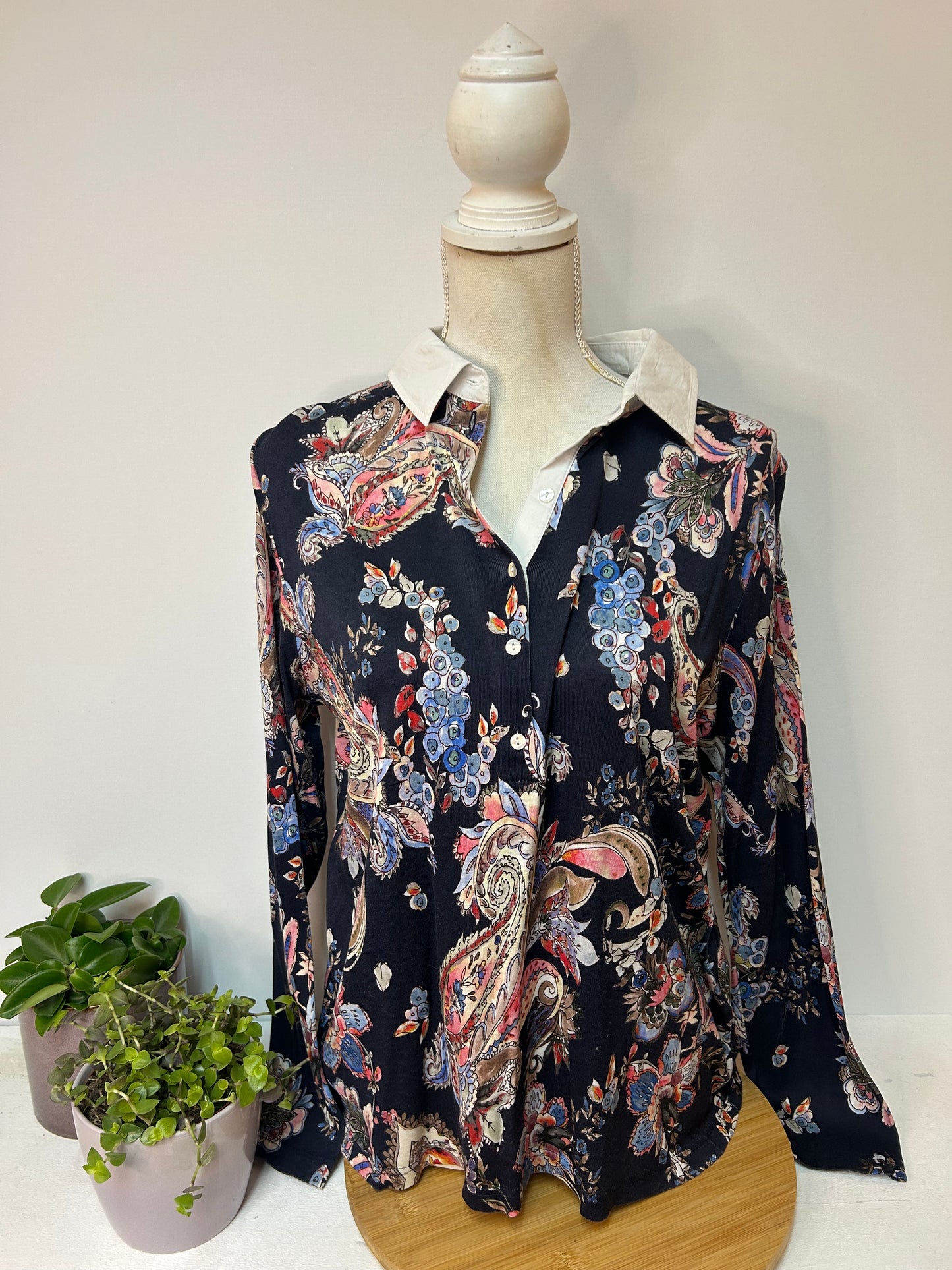 Elegantes Damen Sweatshirt mit floralen Paisley-Mustern - efixelle - Gr. 44