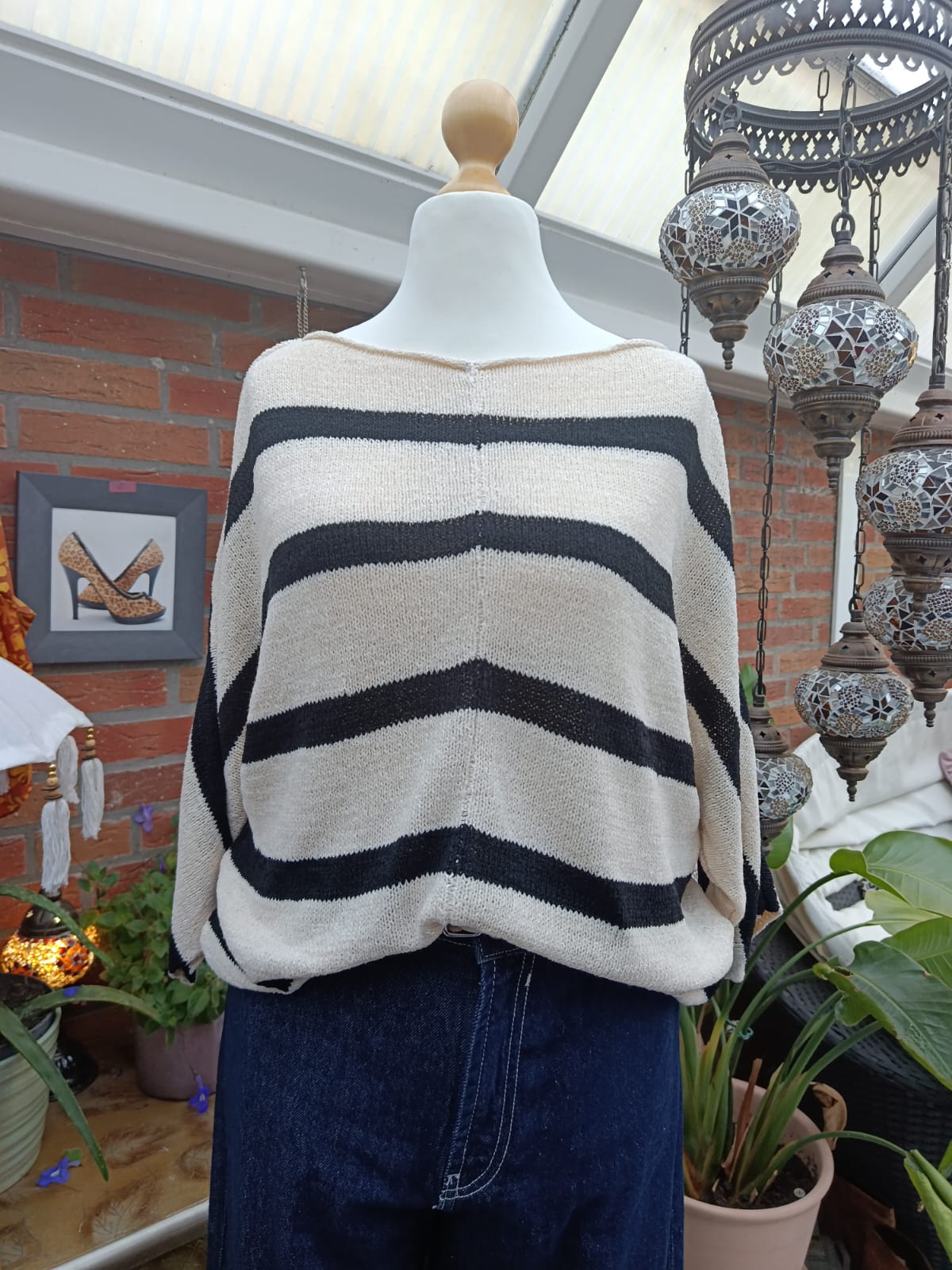 Gestreifter Strickpullover - C&A - Gr. M