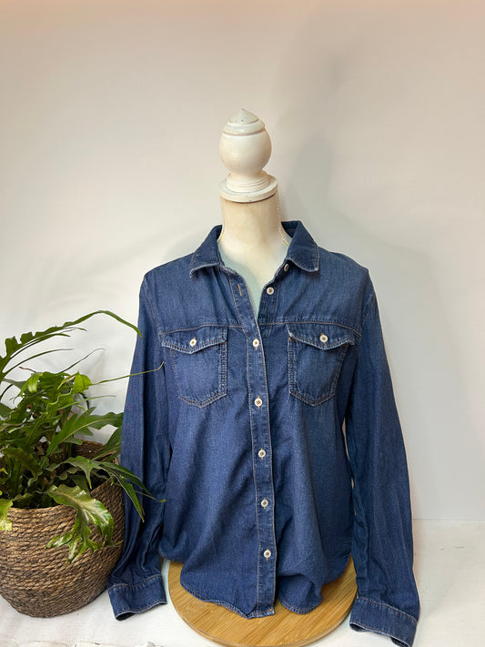 DENIM Blusen Hemd - C&A - Gr. L / XL - 40 / 42 - 100% Baumwolle