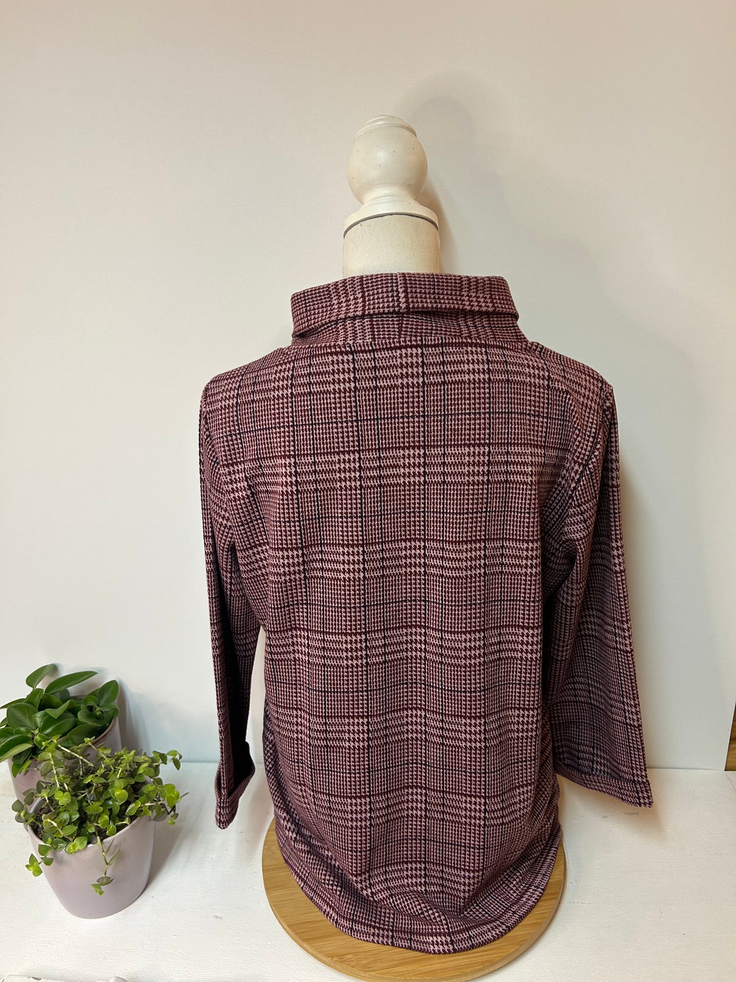 Kariertes Sweatshirt mit Kragen - Tom Tailor - Gr. M / 38 - Gr. L / 40