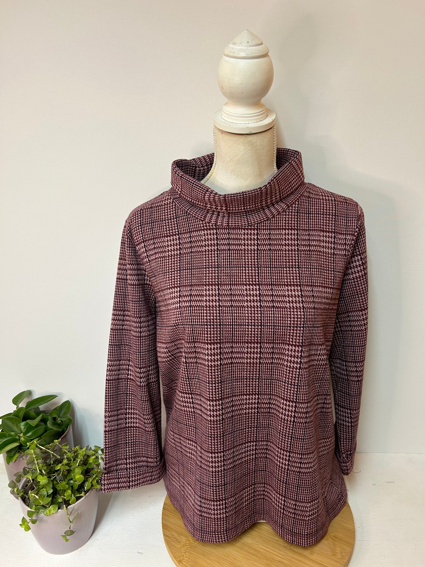 Kariertes Sweatshirt mit Kragen - Tom Tailor - Gr. M / 38 - Gr. L / 40