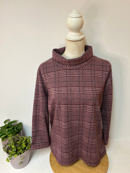 Kariertes Sweatshirt mit Kragen - Tom Tailor - Gr. M / 38 - Gr. L / 40