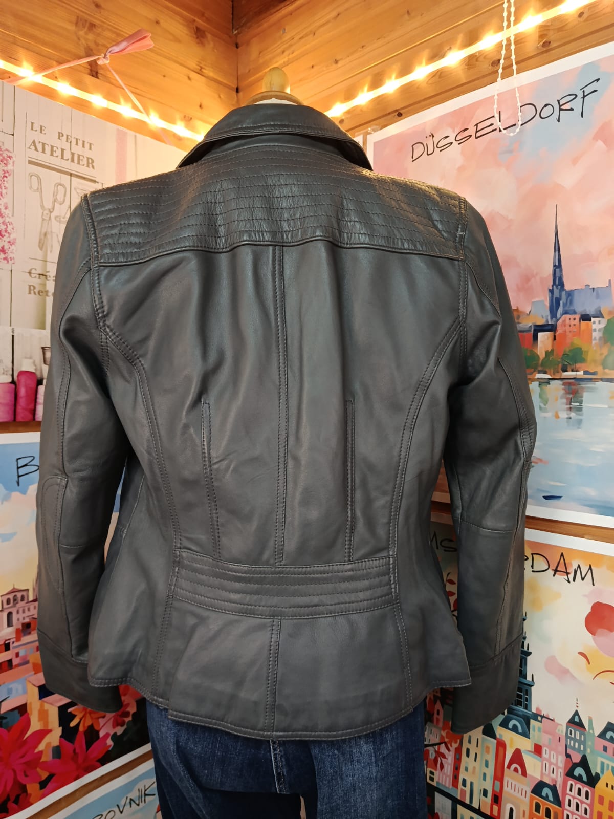 Butterweiche Lederjacke im Vintage Stil - Street One - Gr. S/36