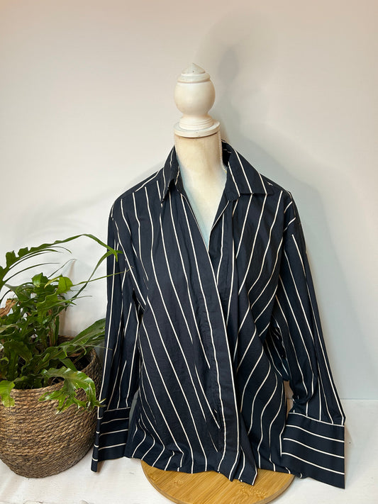 Oversize Bluse gestreift - Massimo Dutti - Gr. XL / 42