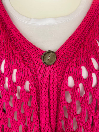 Oversize Cardigan Pink mit Knöpfen - Gr. 40 - 46
