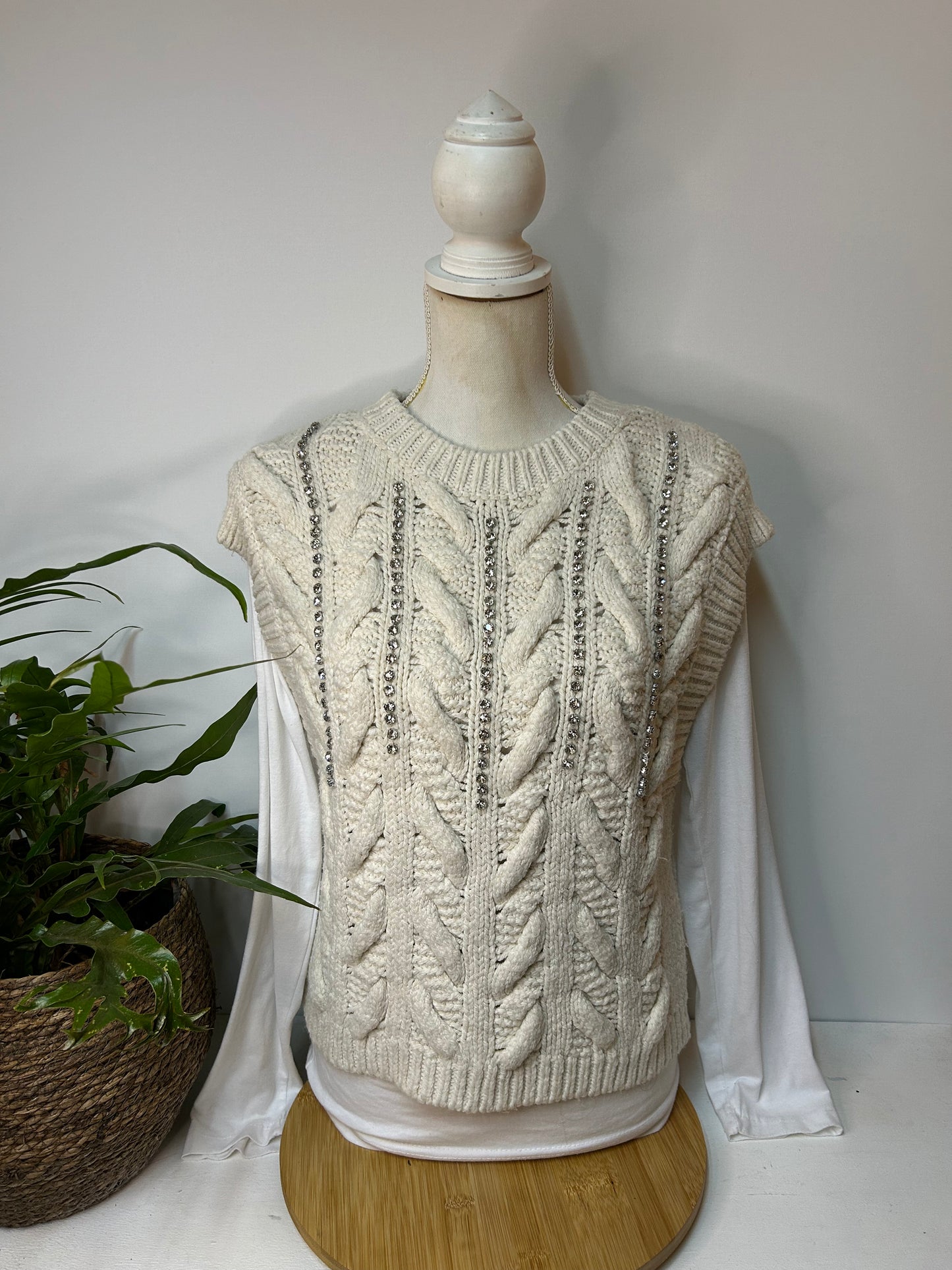 Süßer Pullunder mit Strass Steinen - C&A - Gr. L / 40