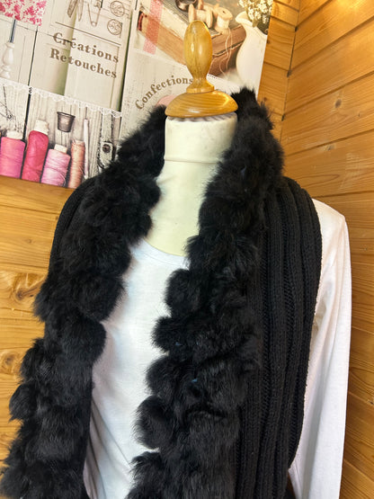 Kunstpelz Strickjacke Vintage Schwarz - Moving Fashion - Tragbar von Gr. S - L